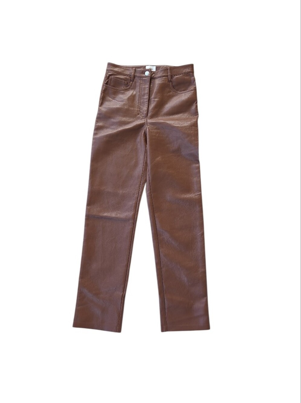 Aritzia Wilfred The Melina Pant Vegan Leather Cognac Size 2